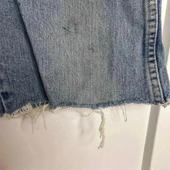 Vintage Distressed Unifirst Cut  Off Denim Shorts Size 32” - Picture 6 of 12